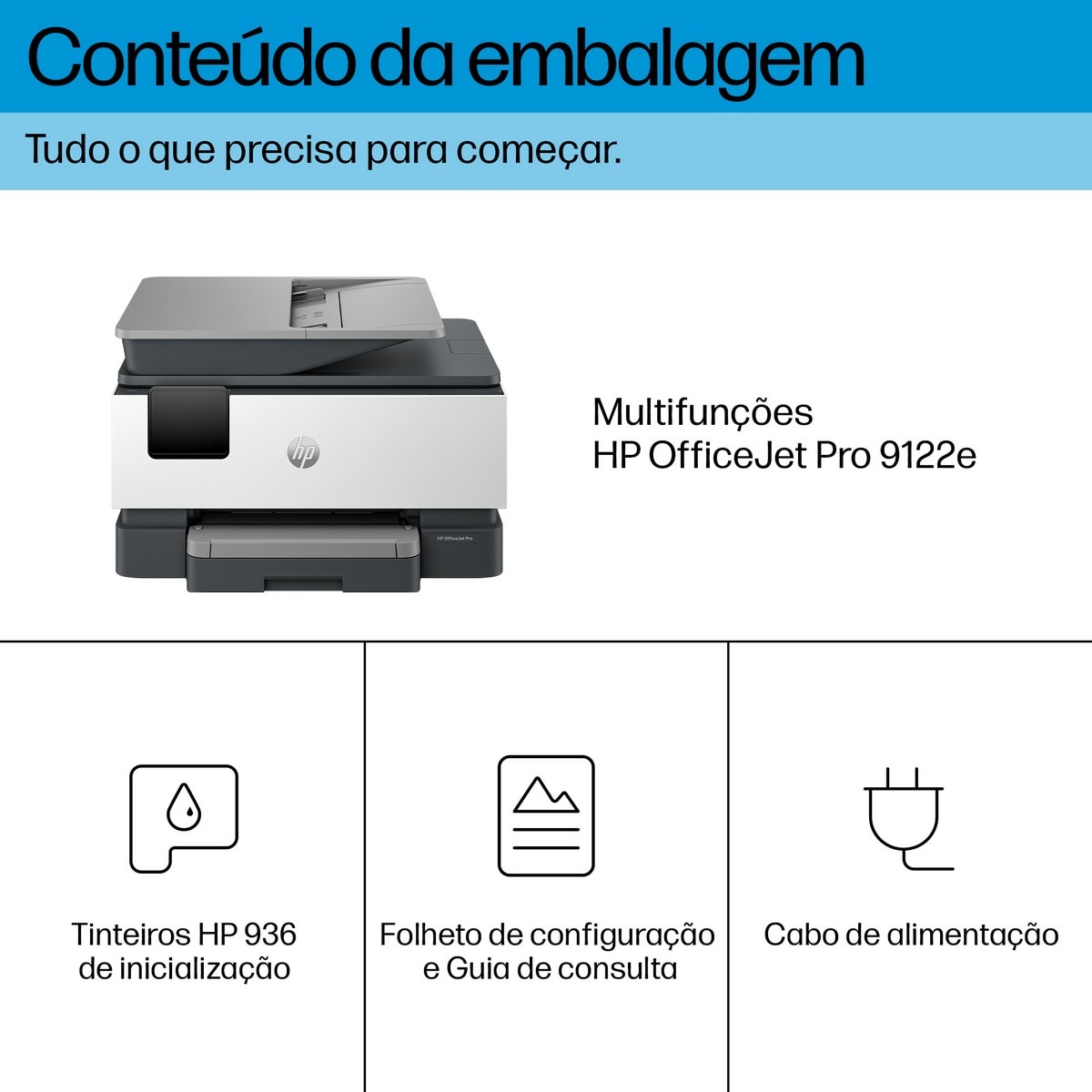 Impressora Multifuncional HP OfficeJet Pro 9122e, Fax, Wi-Fi Branco-10