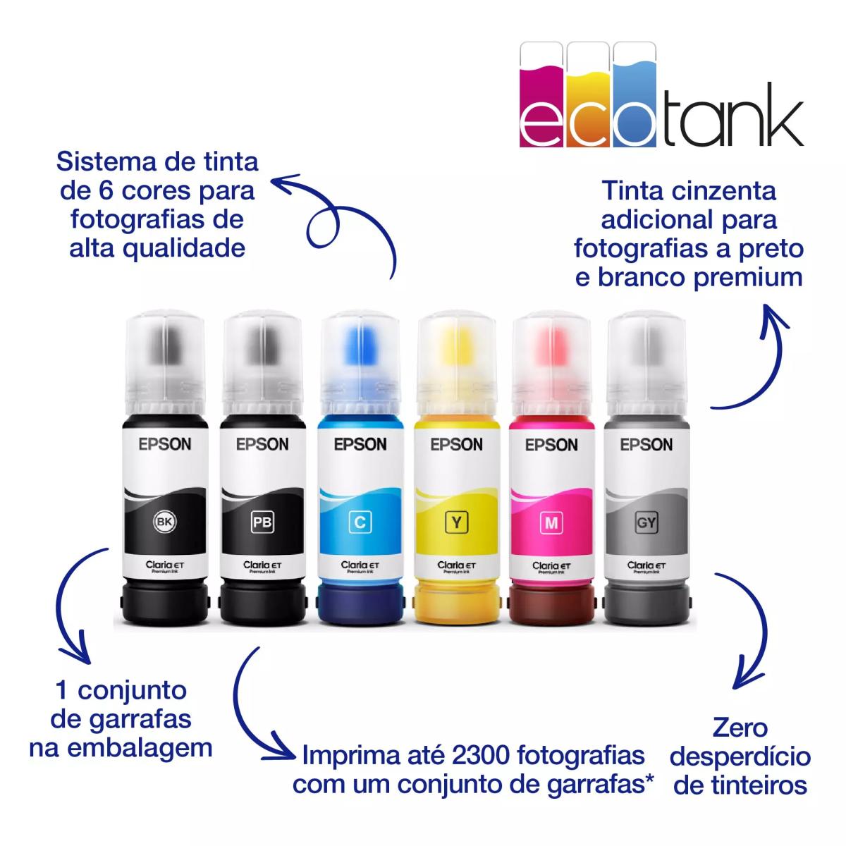 Impressora Multifunçõs Recarregável Epson EcoTank ET-8500 Wi-Fi Branco-3