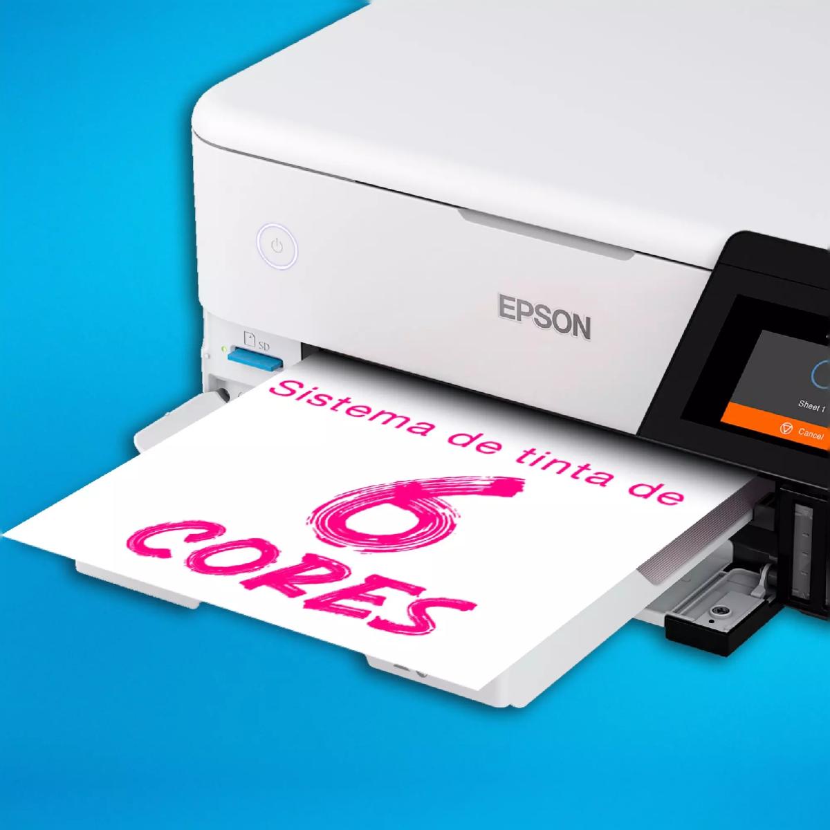 Impressora Multifunçõs Recarregável Epson EcoTank ET-8500 Wi-Fi Branco-5
