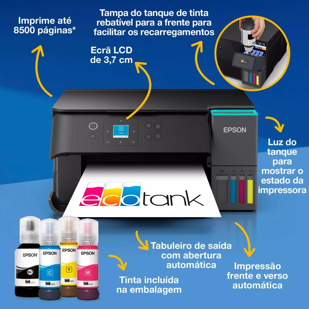 Impressora Multifunções EcoTank ET-2950 A4 com Reservatório Tinta, Ligação Wi-Fi e AirPrint, com Digitalização, Cópia, Impressão Frente e Verso Preto-4