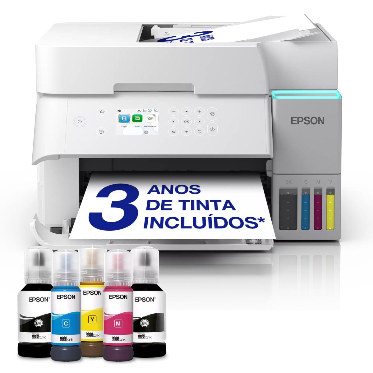 Imagem 0 de Impressora Mutifunções Epson Recarregável com Tinta Epson EcoTank ET-3956, ADF e Wi-Fi