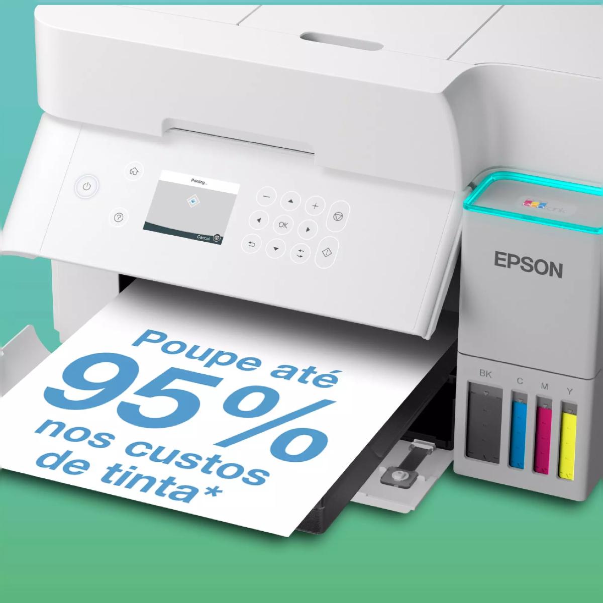 Impressora Mutifunções Epson Recarregável com Tinta Epson EcoTank ET-3956, ADF e Wi-Fi Branco-7