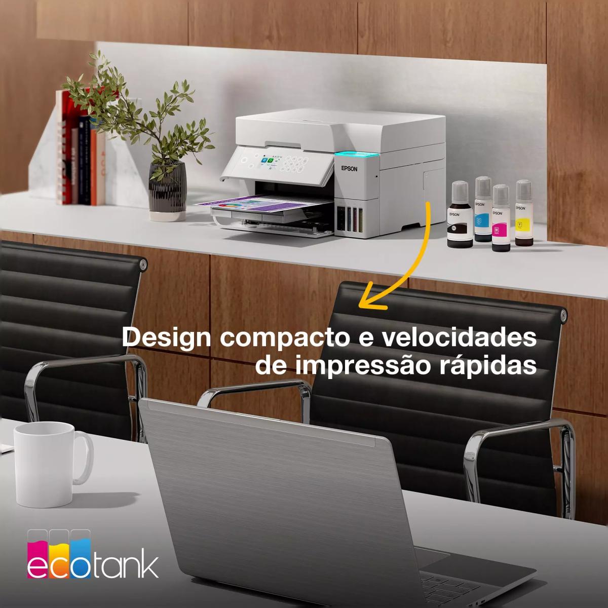 Impressora Mutifunções Epson Recarregável com Tinta Epson EcoTank ET-3956, ADF e Wi-Fi Branco-8