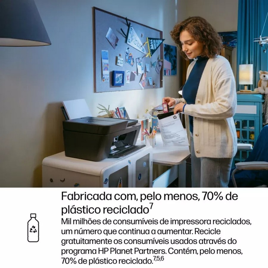 Impressora Multifunções HP DeskJet 4330 All-in-One - Preto e Azul Preto / Azul-7