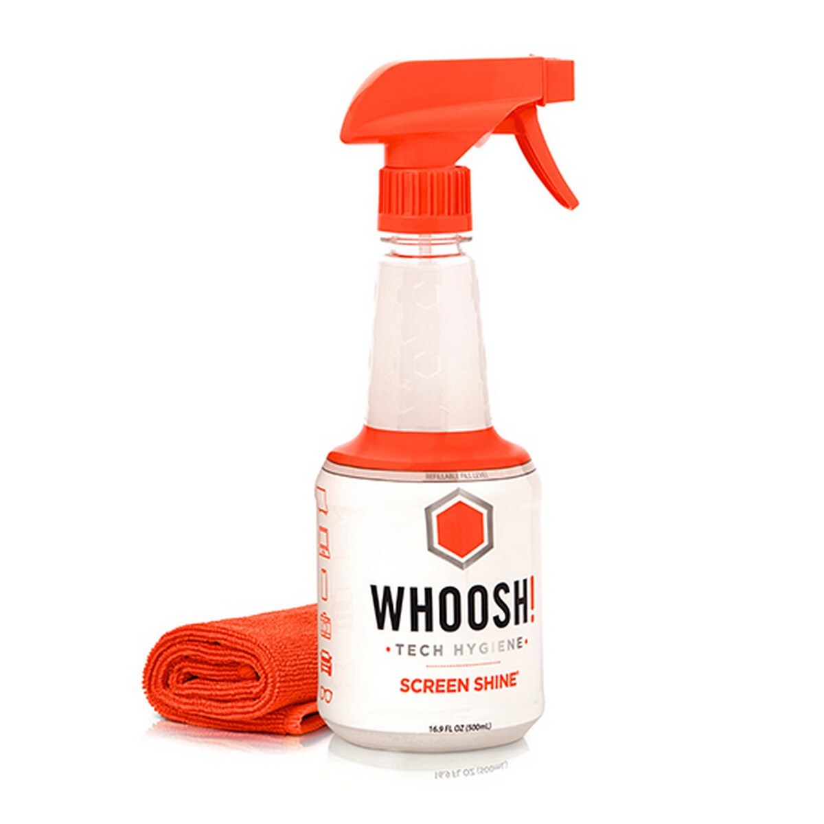 Spray de limpeza 500 ml + Pano 32x32cm Whoosh SCREEN SHINE PRO REFILLABLE 1