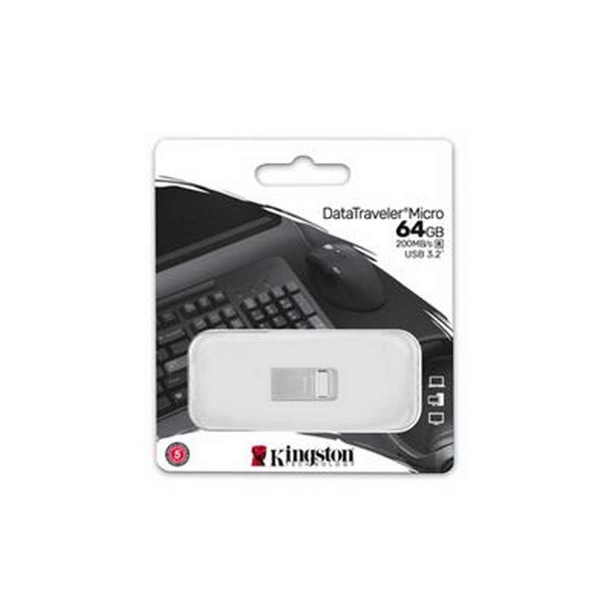 Pen USB Kingston DataTraveler Micro 64 GB - Prateado 4