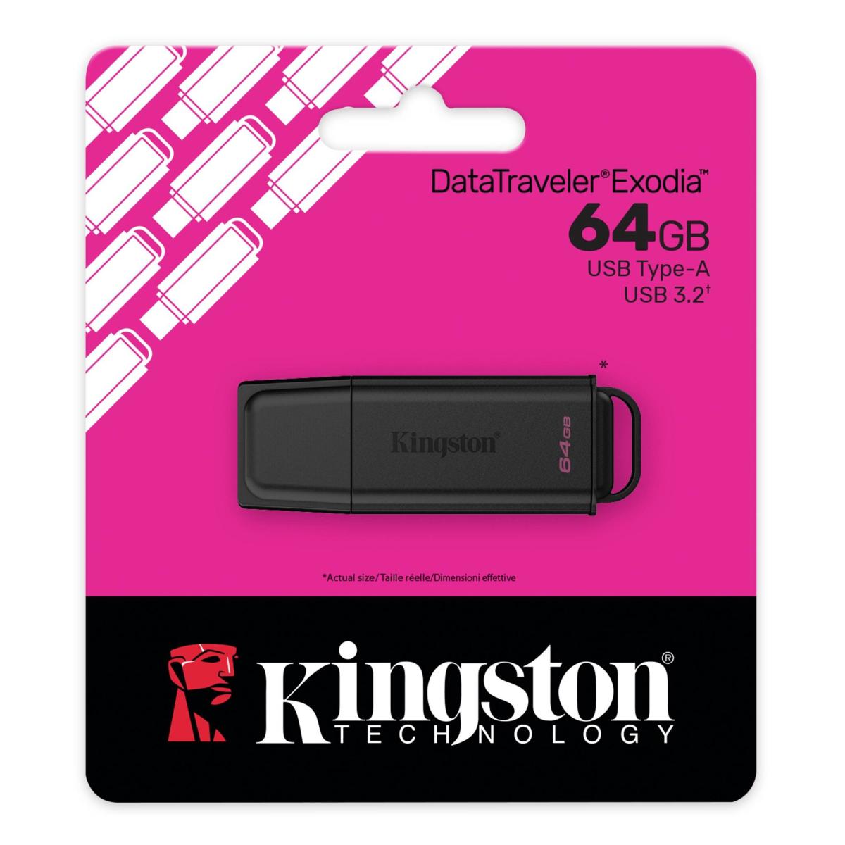 Pen Drive Kingston DataTraveler Exodia 64GB USB 3.2 Gen 1 Type-A Preto-4