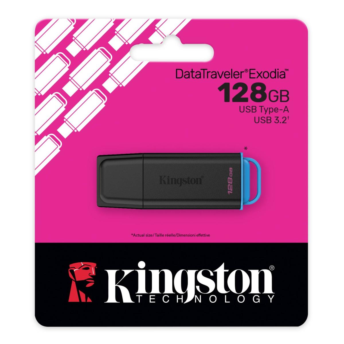 Pen Drive Kingston DataTraveler Exodia 128GB USB 3.2 Gen 1 Type-A Preto / Azul-4