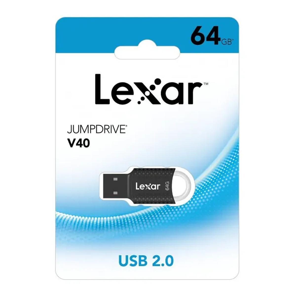 Pen USB Lexar JumpDrive V40 64 GB USB 2.0 Preto-4