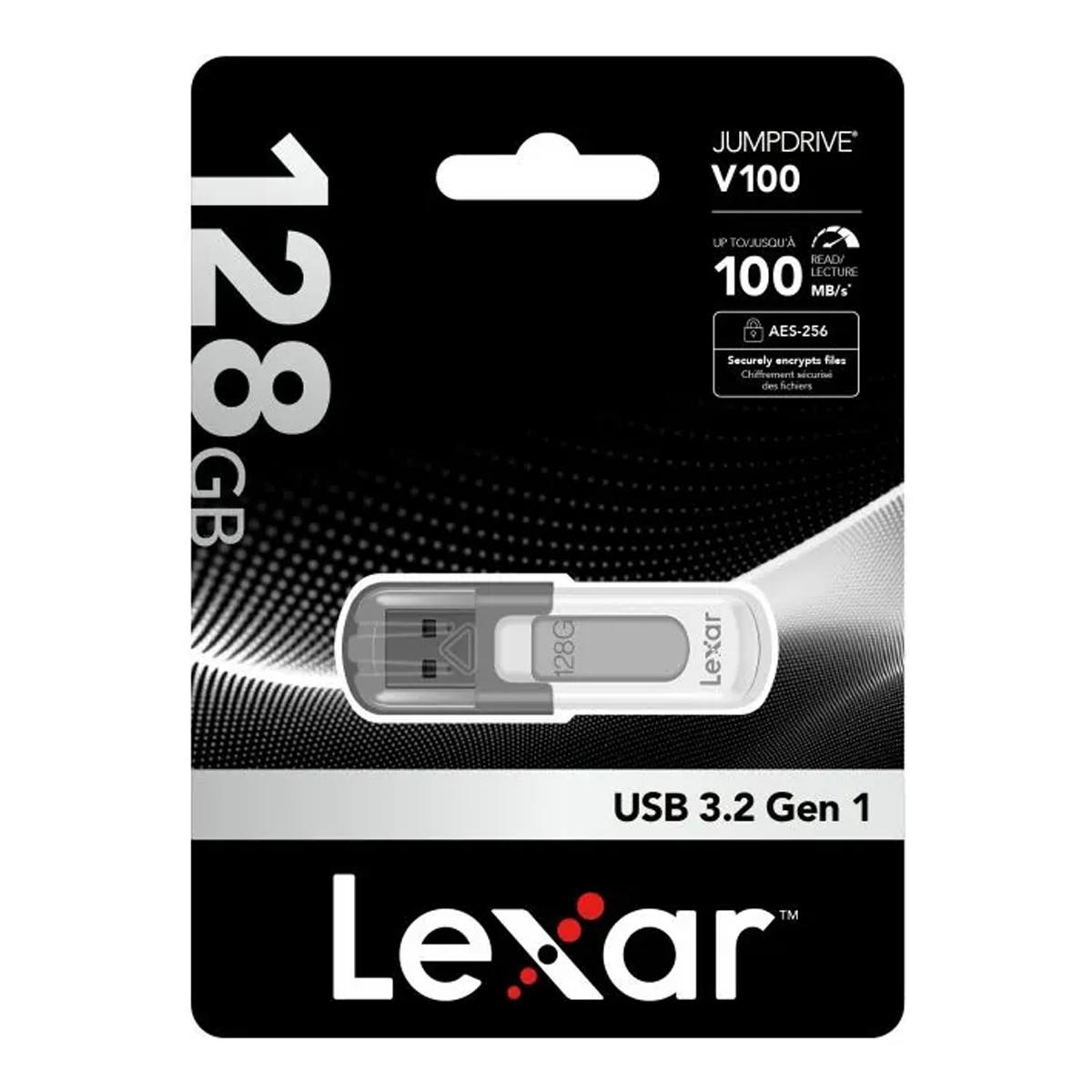 Pen USB Lexar JumpDrive V100 128 GB USB 3.0 Preto-4