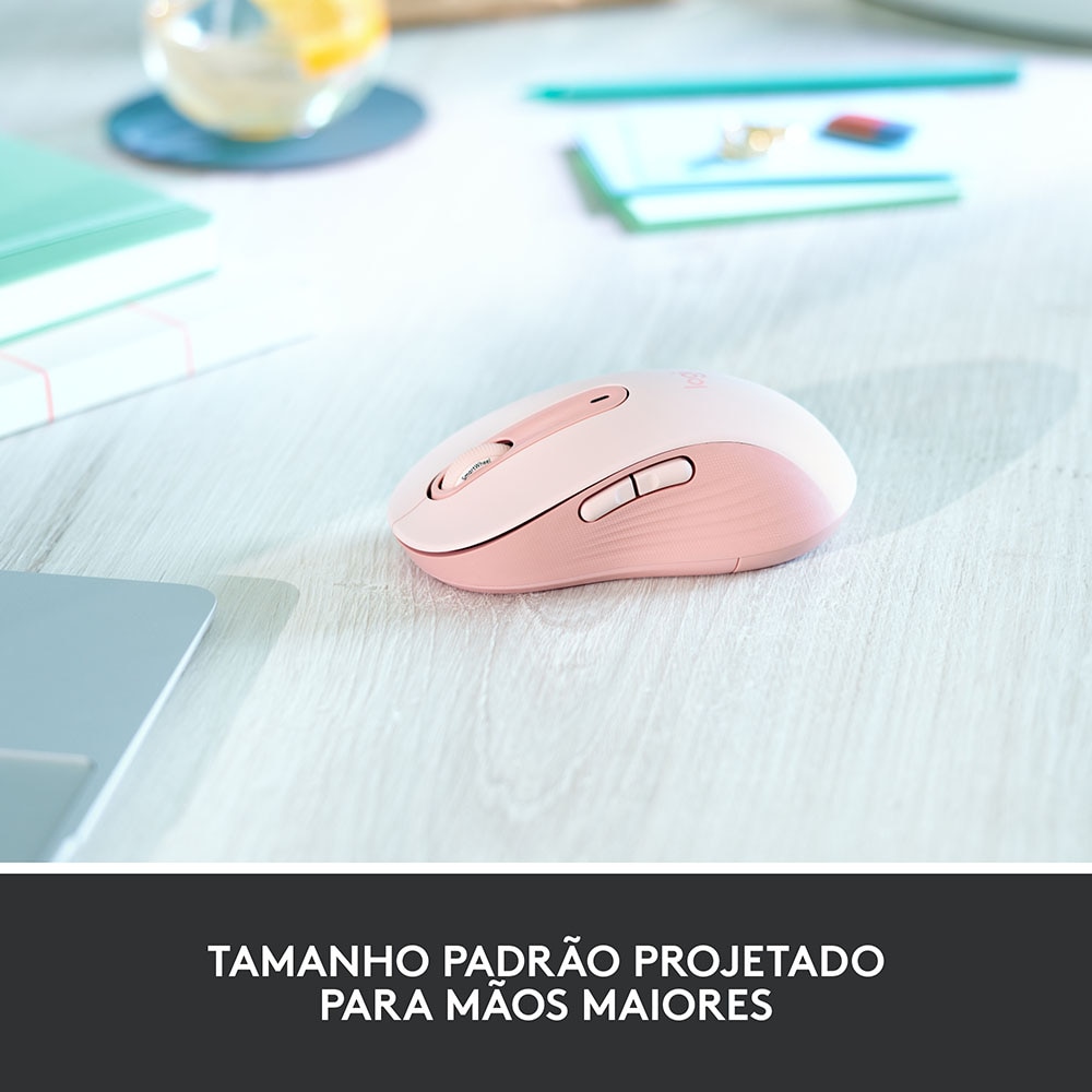 Rato Óptico Logitech Signature M650 L Wireless/Bluetooth 2000 DPI - Rosa Rosa-3