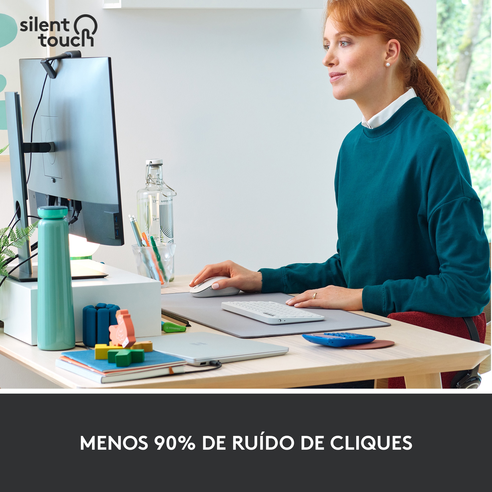 Rato Óptico Logitech Signature M650 L Wireless/Bluetooth 2000 DPI - Branco Branco-4