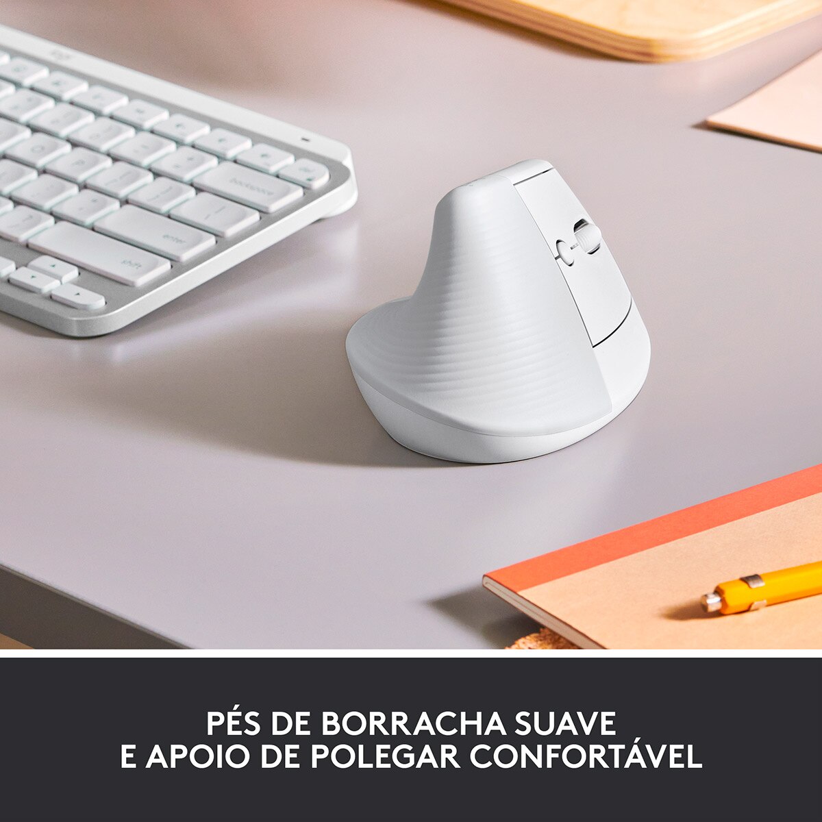 Rato Laser Logitech Lift Vertical Ergonomic Wireless/Bluetooth 4000 DPI - Branco 2