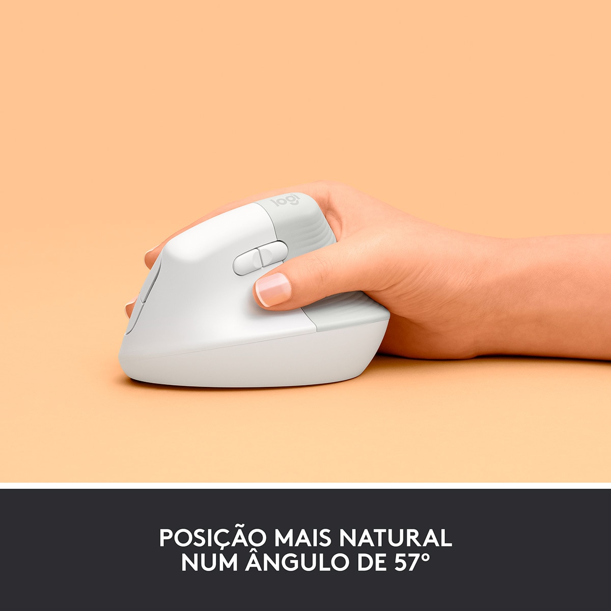 Rato Laser Logitech Lift Vertical Ergonomic Wireless/Bluetooth 4000 DPI - Branco 3