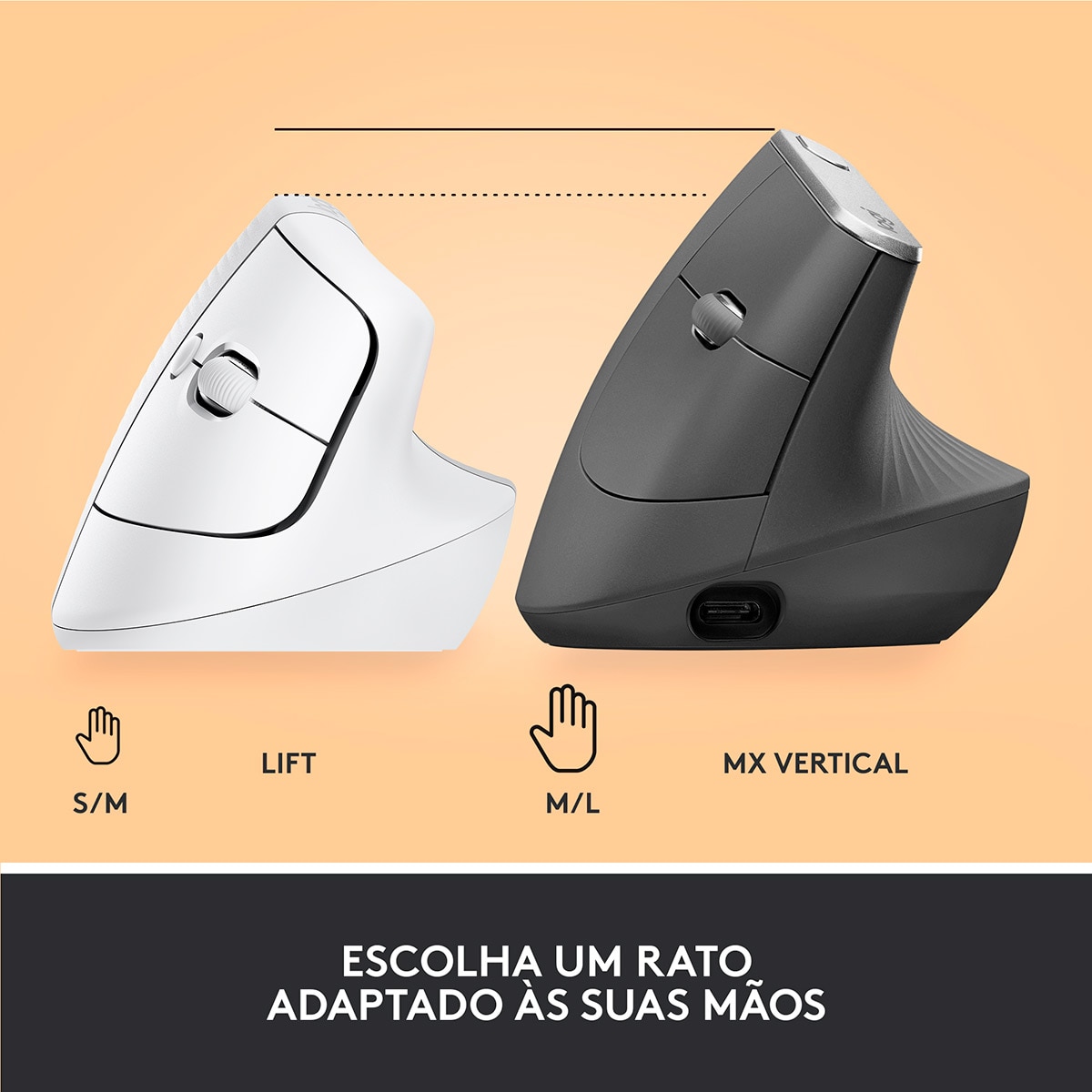 Rato Laser Logitech Lift Vertical Ergonomic Wireless/Bluetooth 4000 DPI - Branco 8
