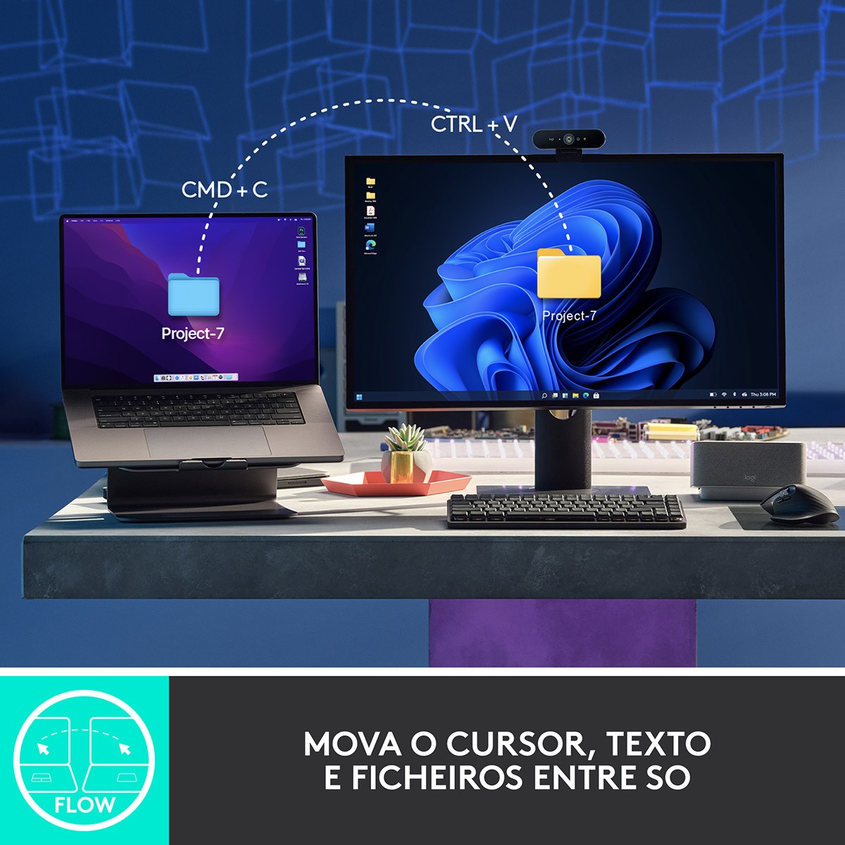 Rato Óptico MX Master 3s Wireless, Bluetooth 8000DPI - Cinzento Claro Cinzento-claro-8