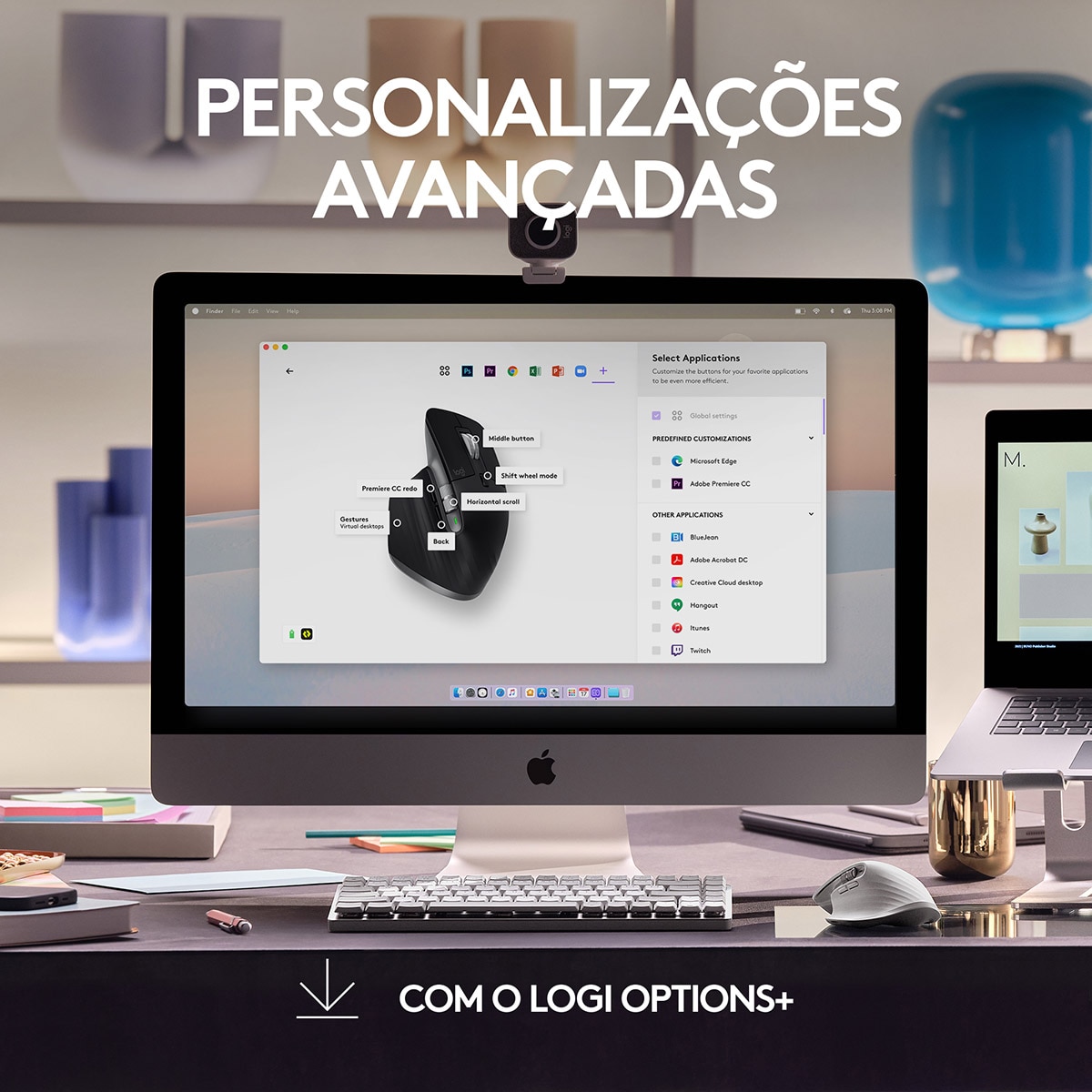 Rato Óptico MX Master 3s para Mac Wireless, Bluetooth 8000DPI Preto-8