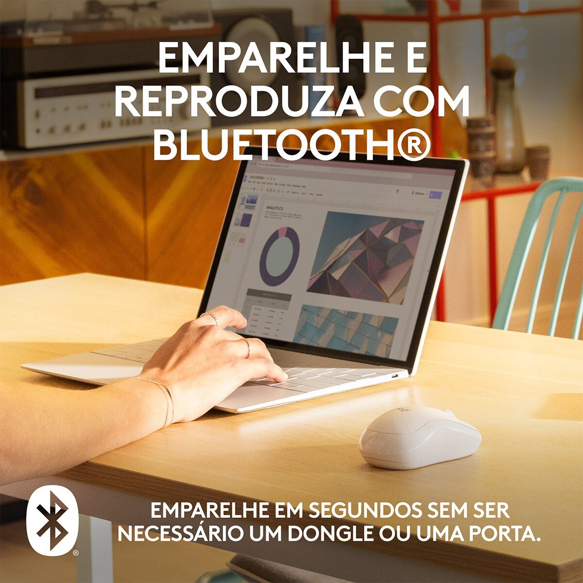 Rato Óptico Logitech M240 Silent Bluetooth 4000DPI - Branco 2