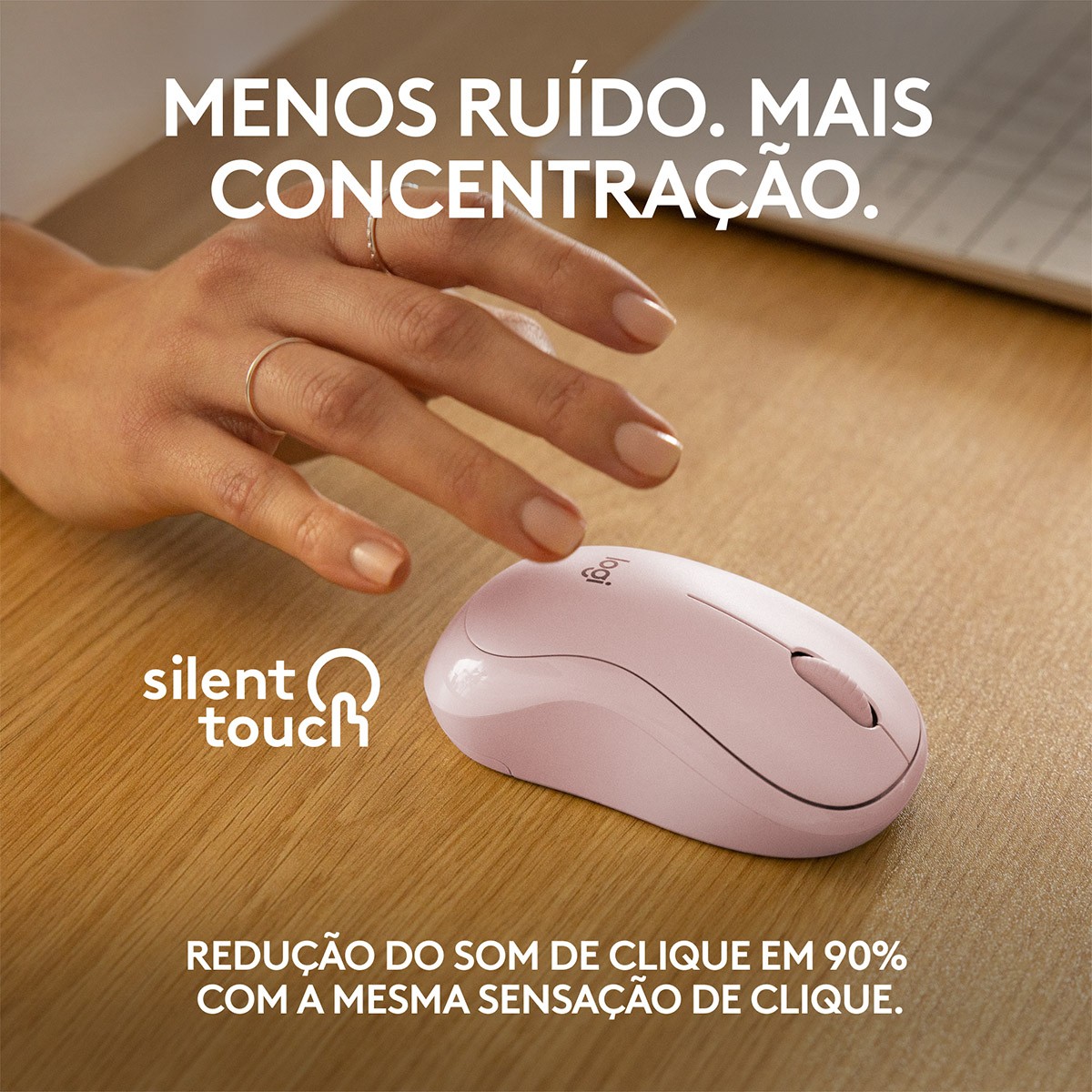 Rato Óptico Logitech M240 Silent Bluetooth 4000DPI - Rosa 3