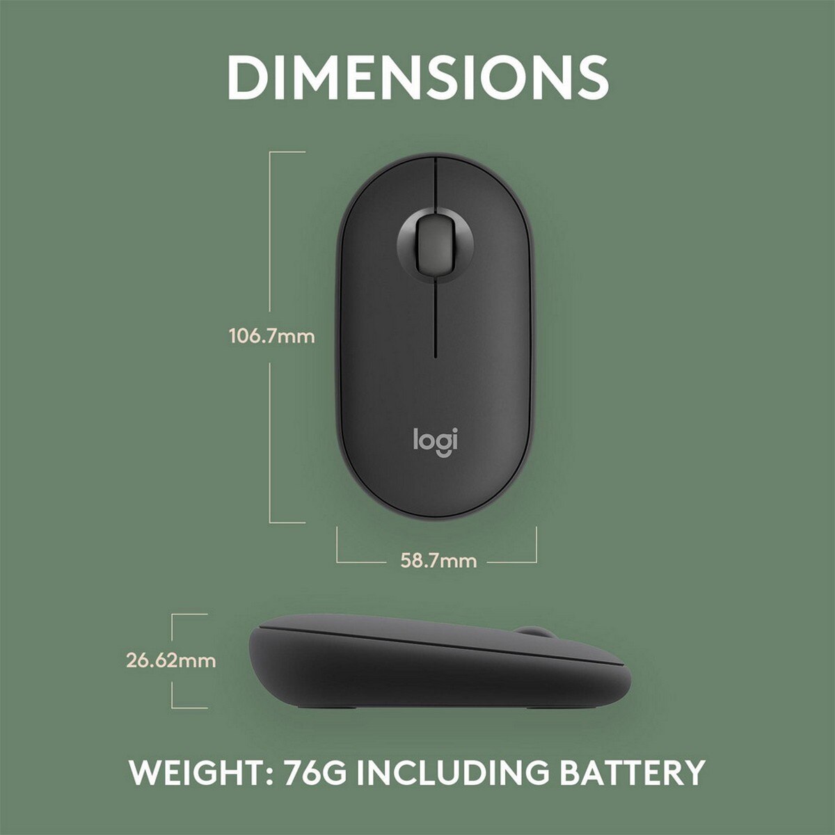 Rato Óptico Logitech Pebble 2 M350s Bluetooth 1000DPI - Graphite Grafite-6