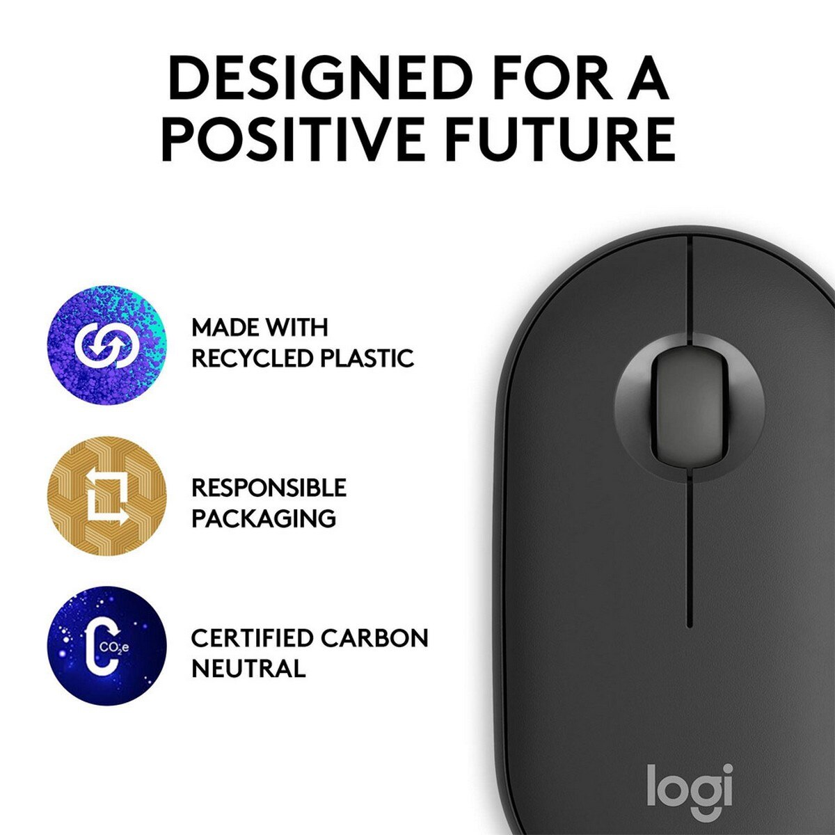 Rato Óptico Logitech Pebble 2 M350s Bluetooth 1000DPI - Graphite Grafite-10
