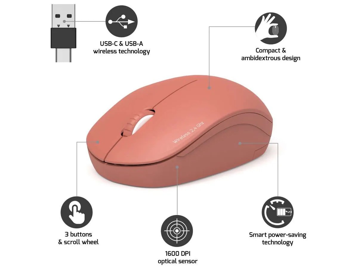 Rato Óptico Wireless Port Collection II - Terracota 6