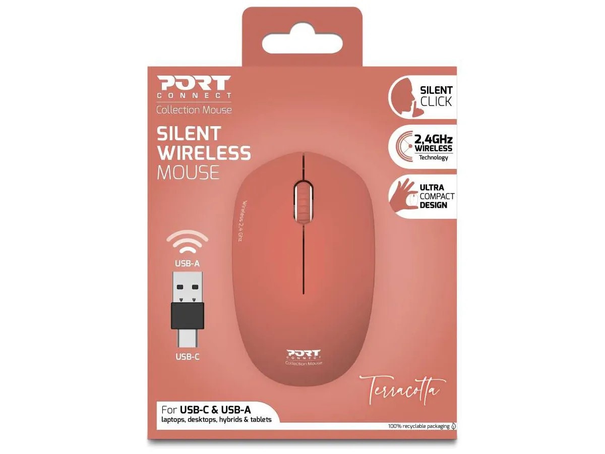 Rato Óptico Wireless Port Collection II - Terracota 8