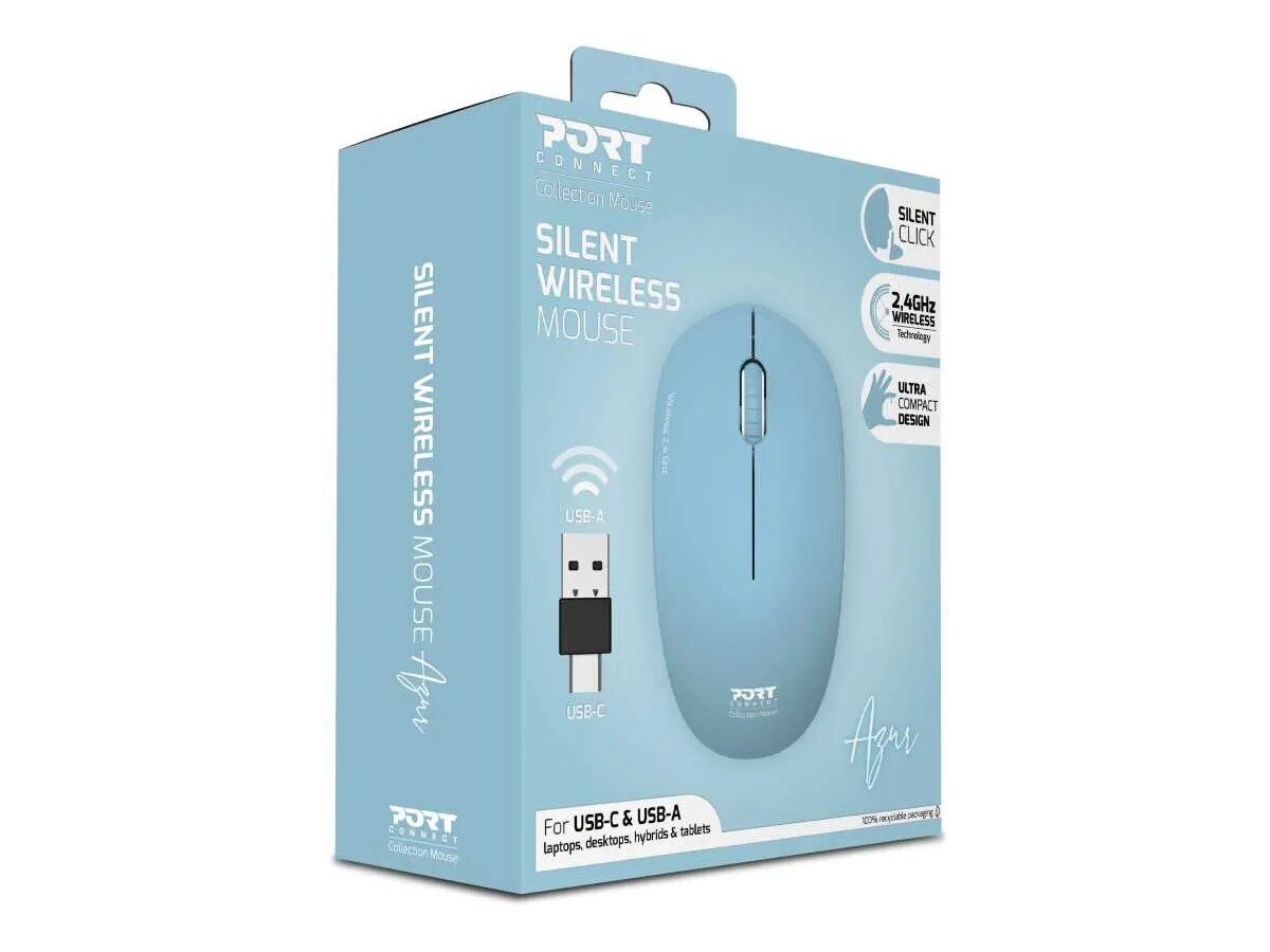 Rato Óptico Wireless Port Collection II - Azul 7