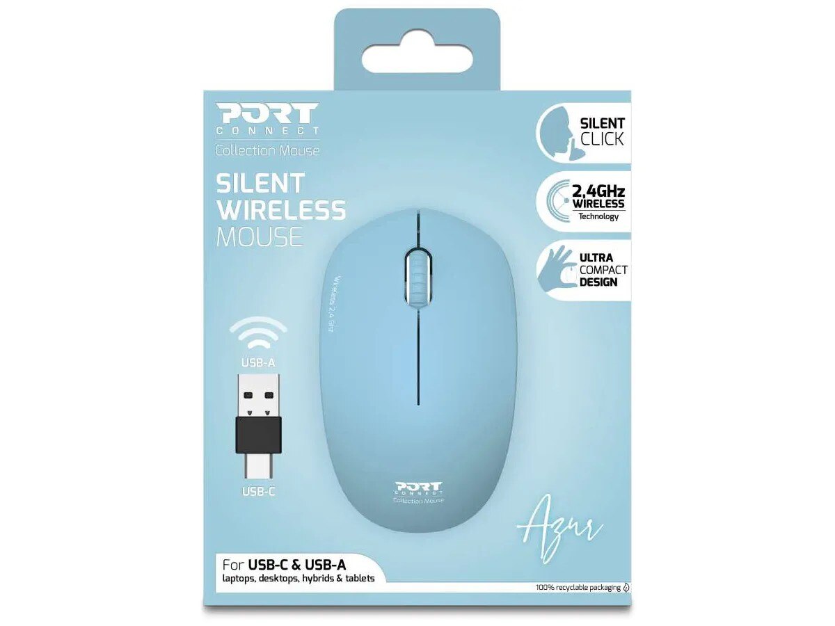 Rato Óptico Wireless Port Collection II - Azul 8