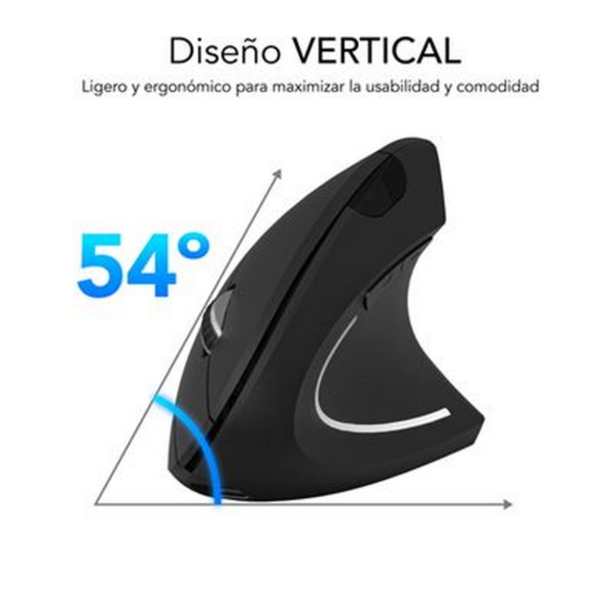 Rato Ótico Vertical Ergo Dual Subblime Bateria - Preto 4