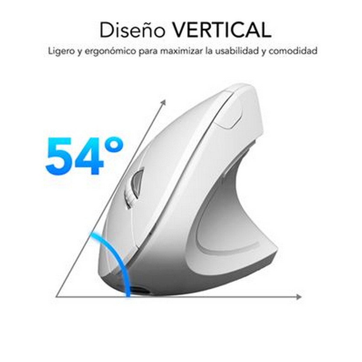 Rato Ótico Vertical Ergo Dual Subblime Bateria - Branco Branco-4
