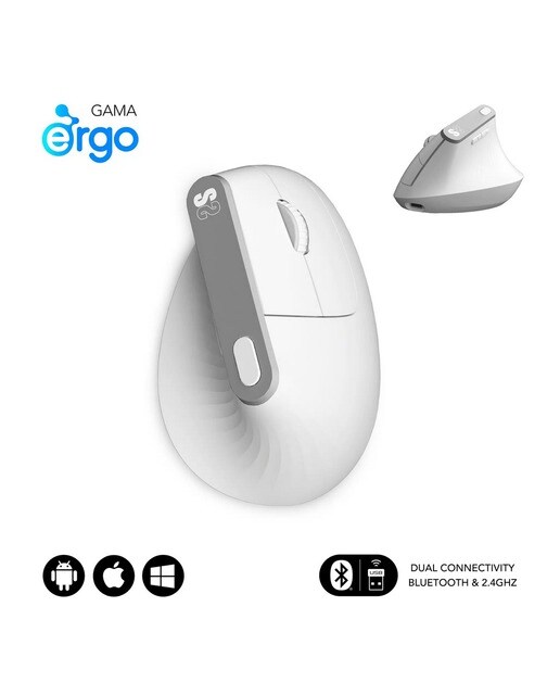 Rato Wireless Subblim Nature Vertical Ergo Dual - Branco 1