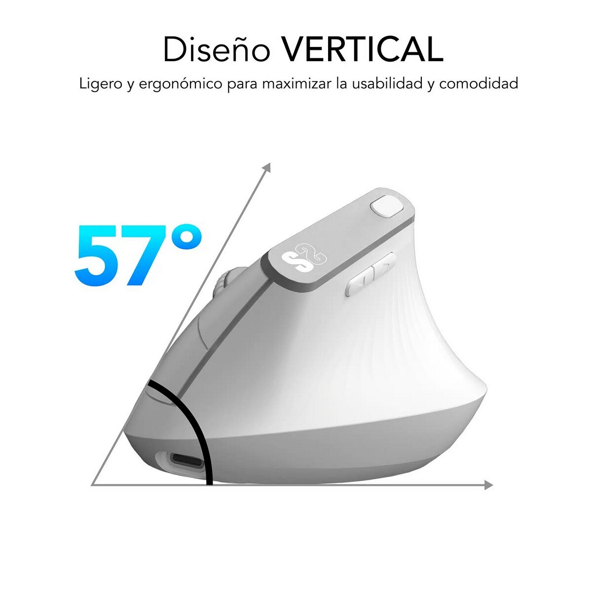 Rato Wireless Subblim Nature Vertical Ergo Dual - Branco 3