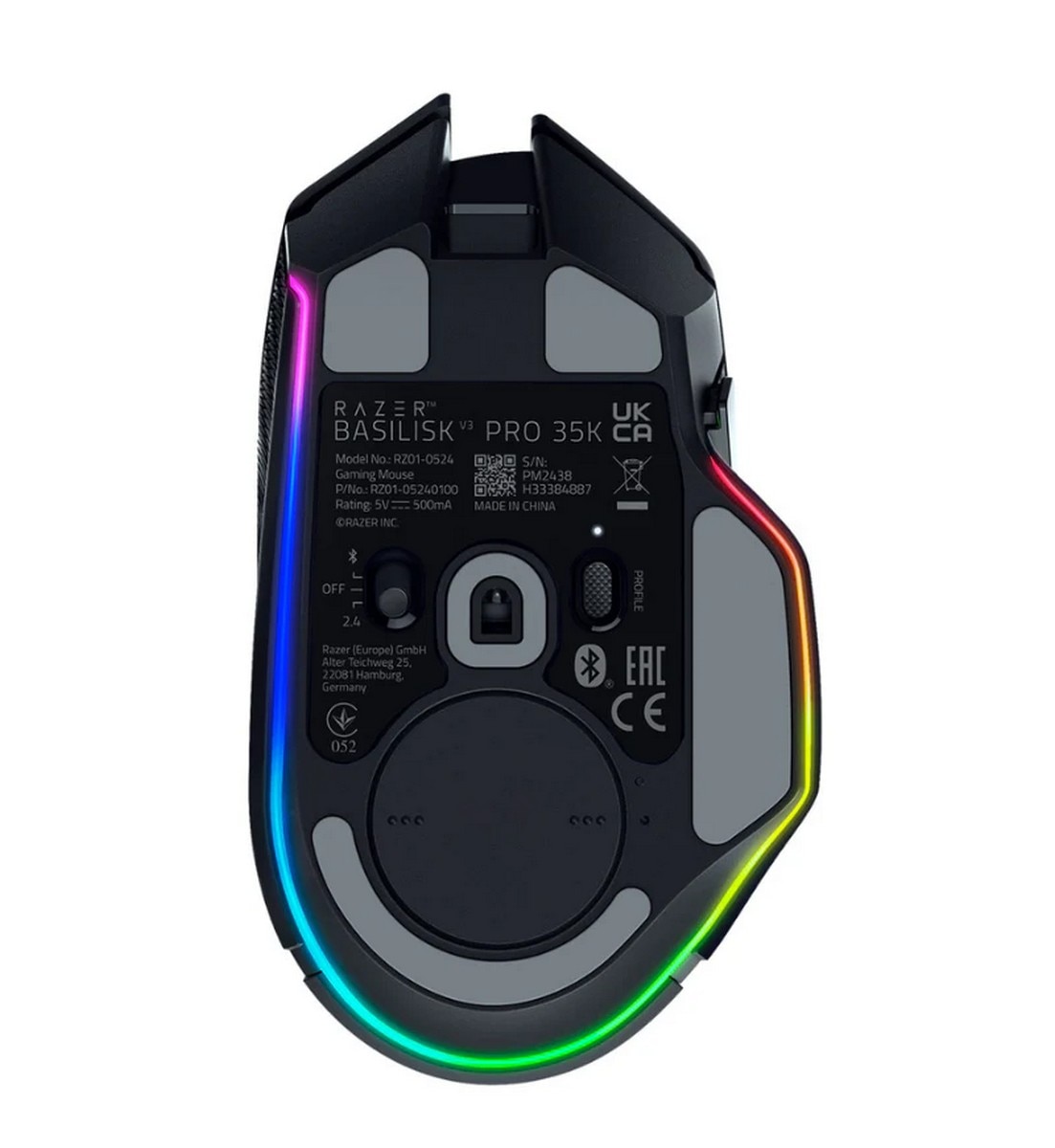 Rato Gaming Wireless Razer Basillisk V3 Pro 35K - Preto 6