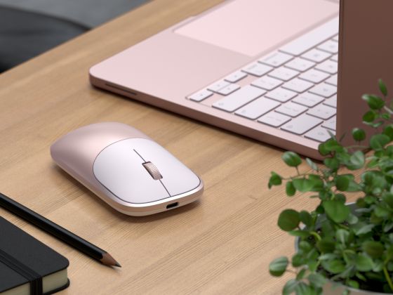 Rato Satechi Slim EX Wireless Bluetooth V5.3 SAT - Rosa Blush Blush-2
