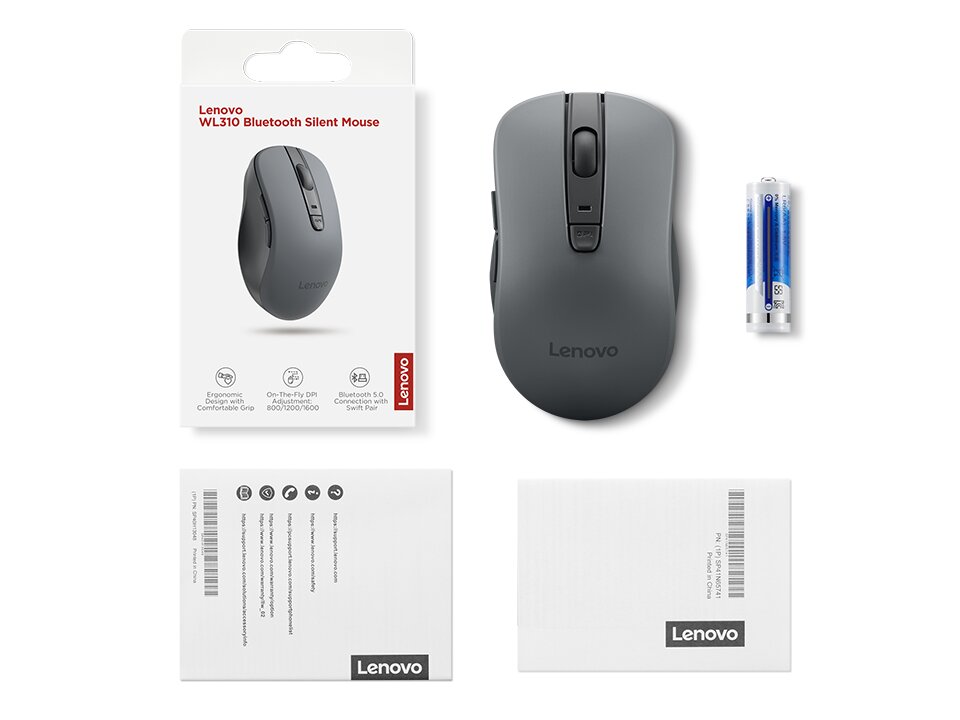 Rato Lenovo WL310 Bluetooth Silent Mouse Cinzento-6