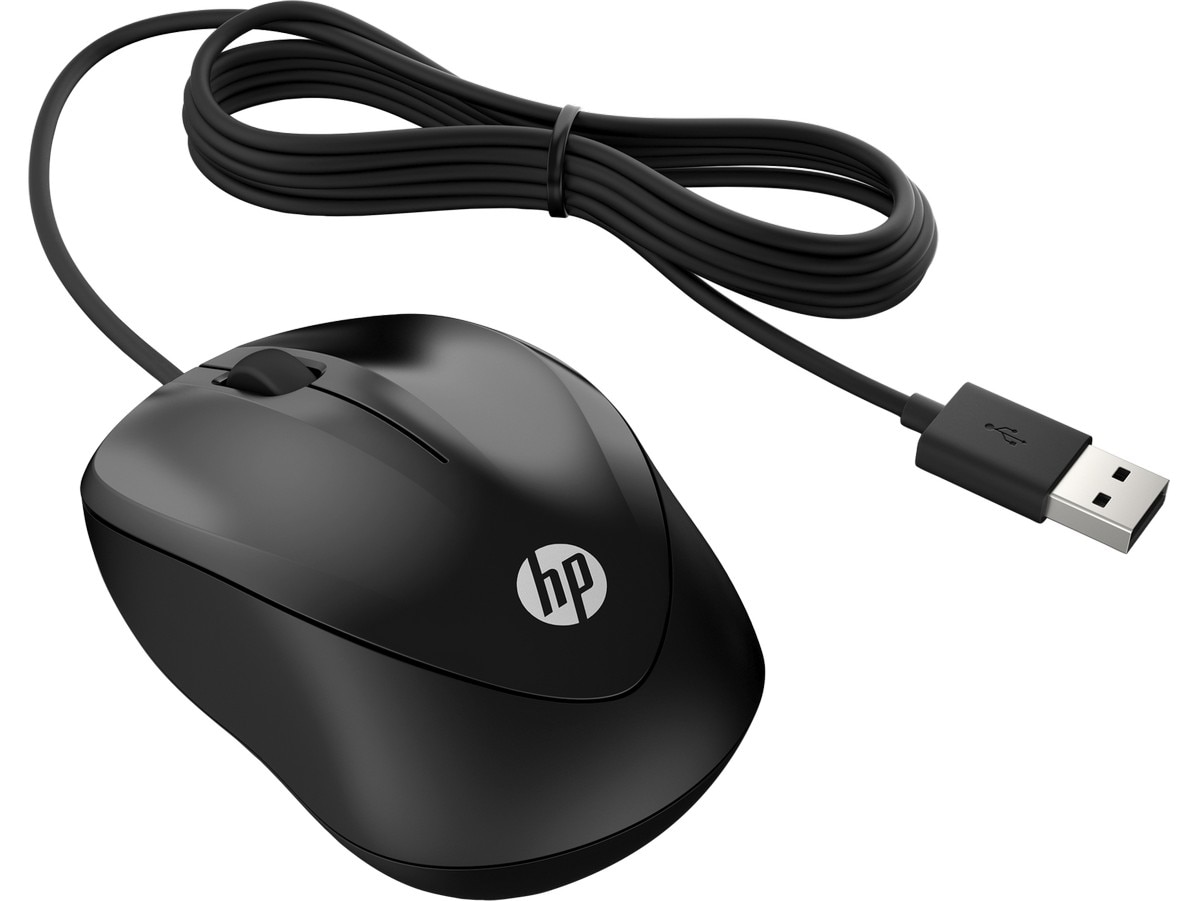 Rato Óptico HP 1000 com Cabo de 1,5 m - Preto Preto-3