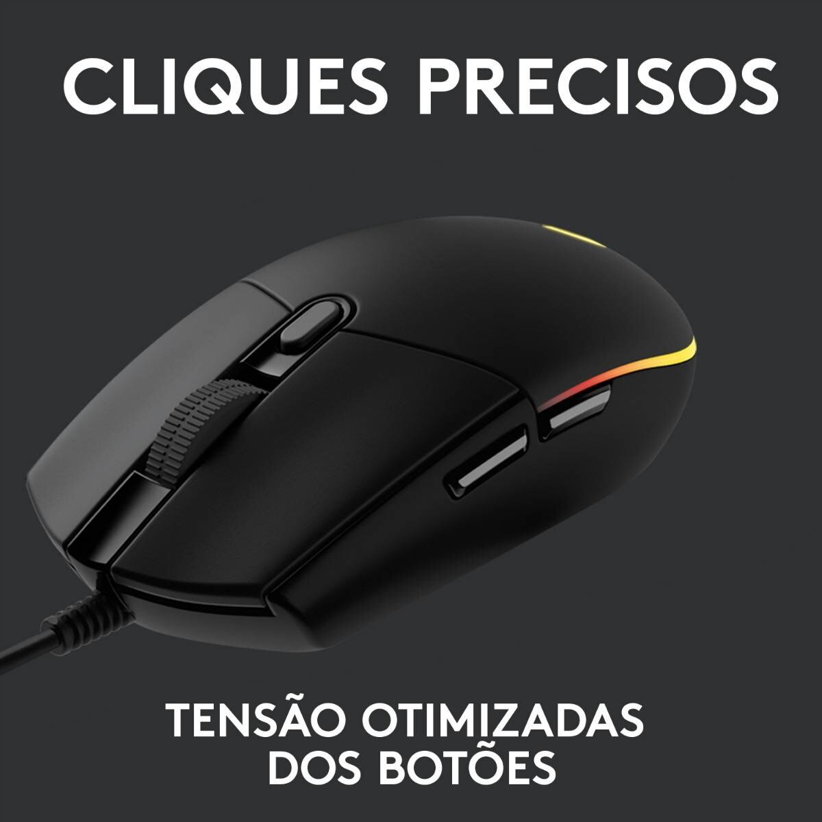 Rato Óptico Logitech Gaming  G203 Lightsync RGB 8000DPI - Preto Preto-5