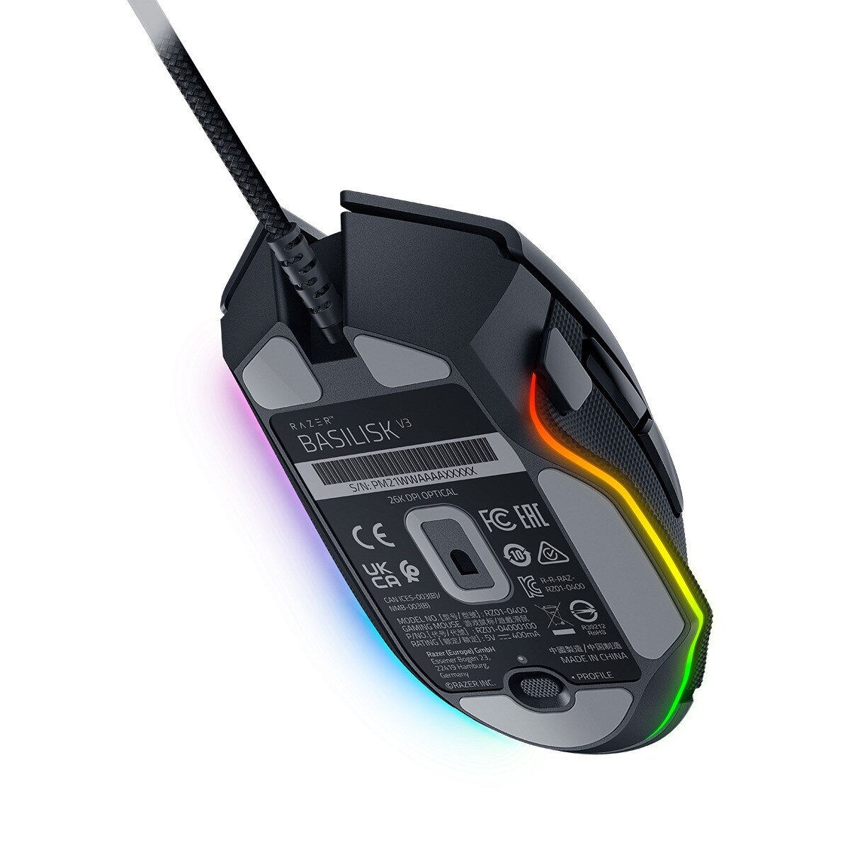 Rato Gaming com Cabo Razer Basilisk V3 Preto-5