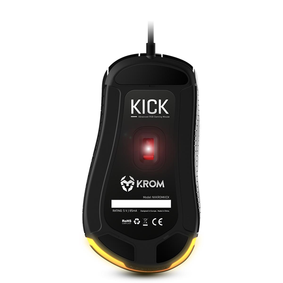 Rato Gaming Krom Kick RGB Sensor óptico de alta precisão, 6 níveis de DPI Preto-5