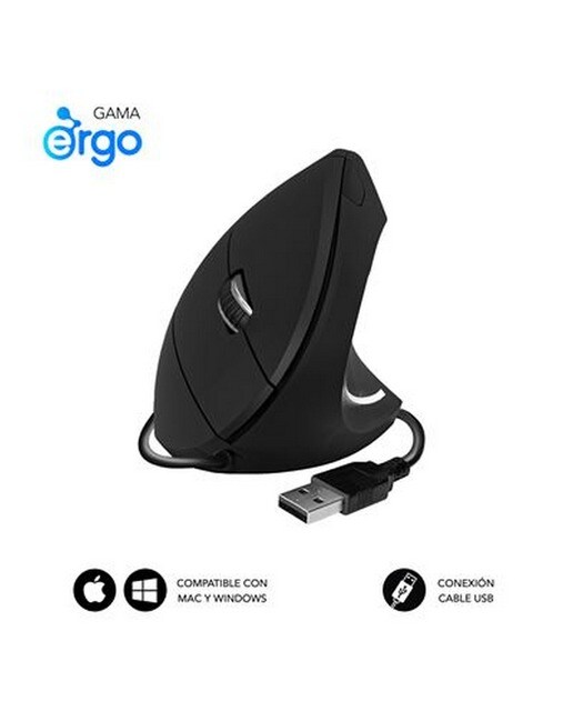 Imagem 0 de Rato Vertical com Fios Ergo Wired SUBBLIM - Preto
