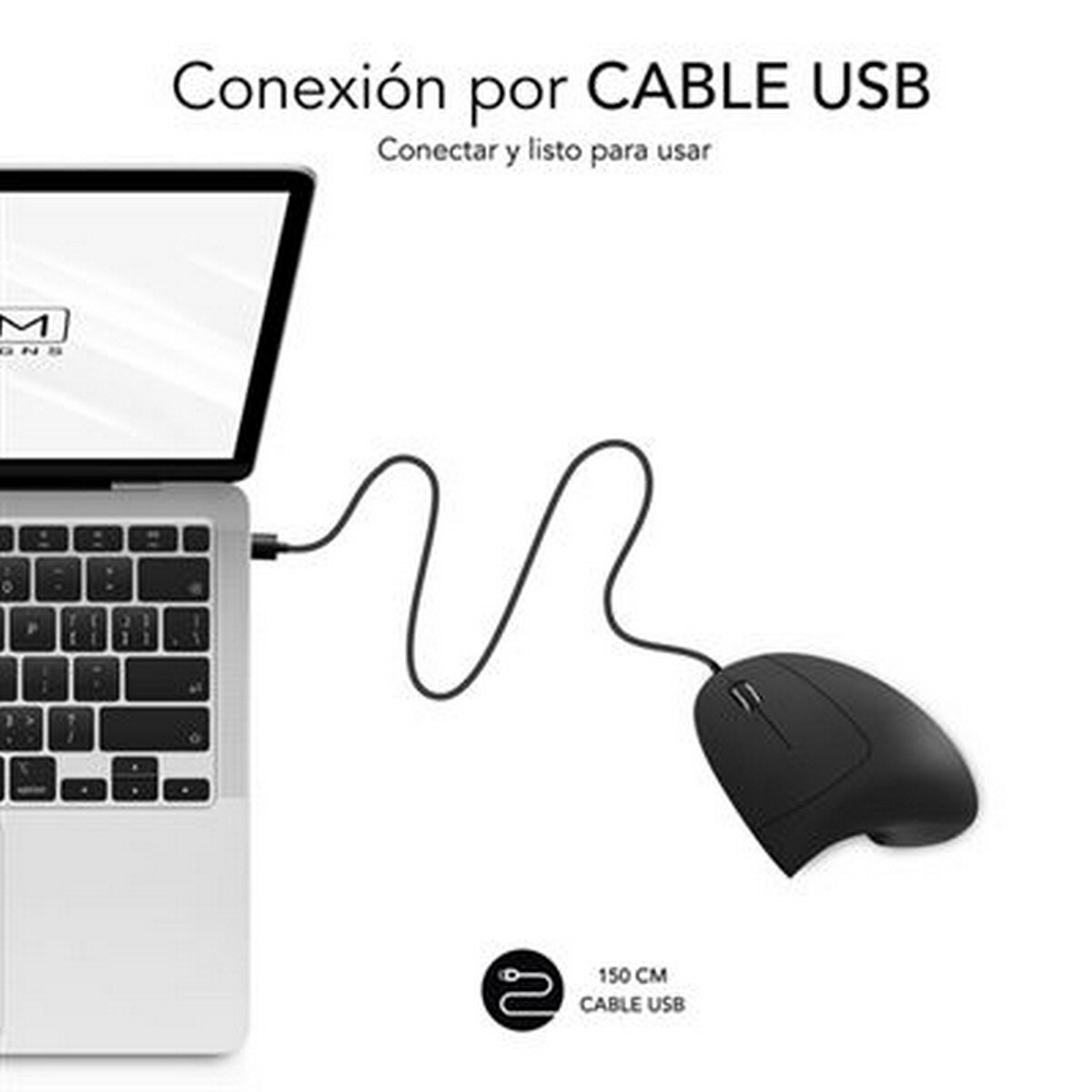 Rato Vertical com Fios Ergo Wired SUBBLIM - Preto 2