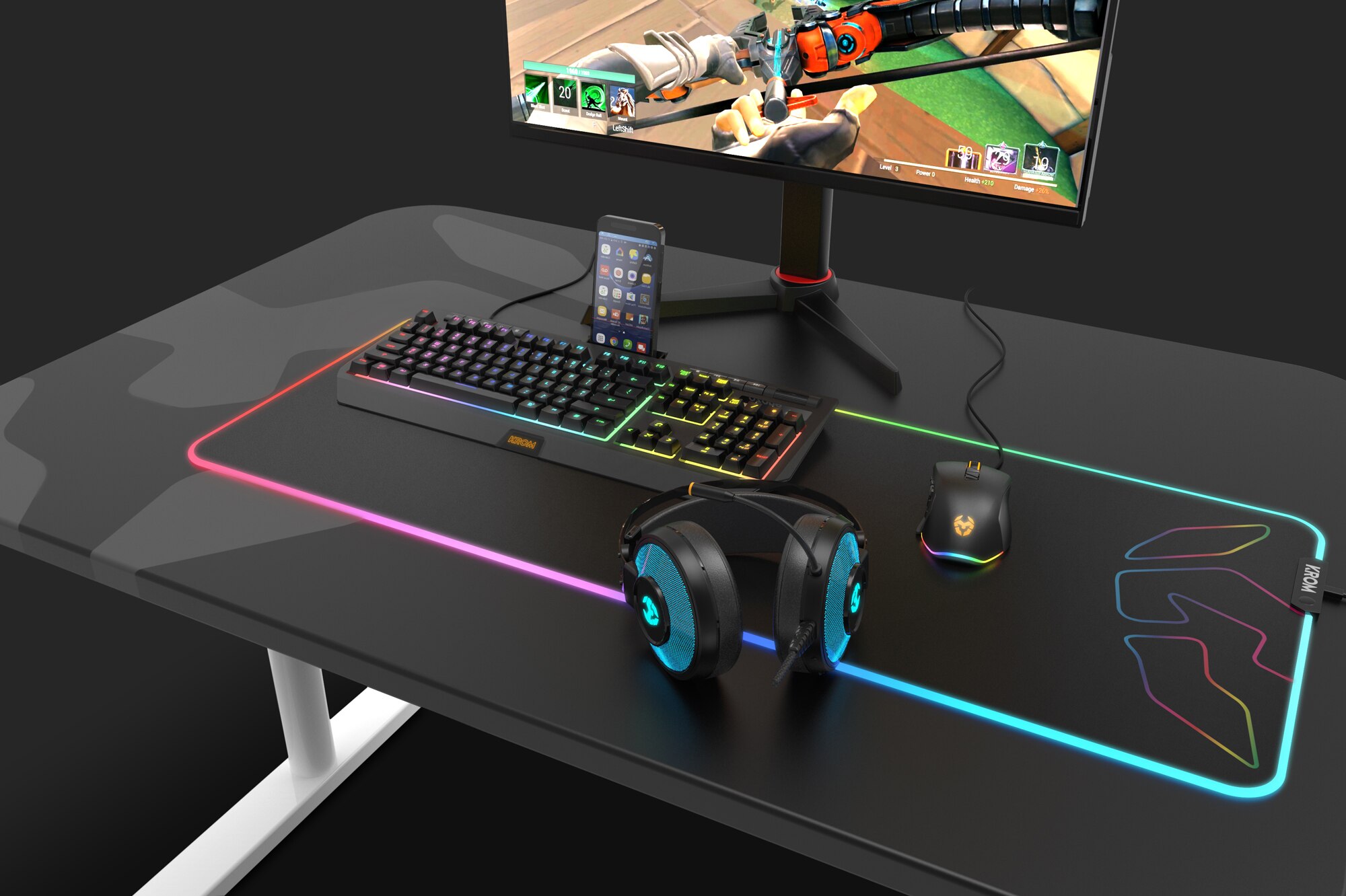 Teclado Gaming Semi-Mecânico Nox Krom Kuma 9