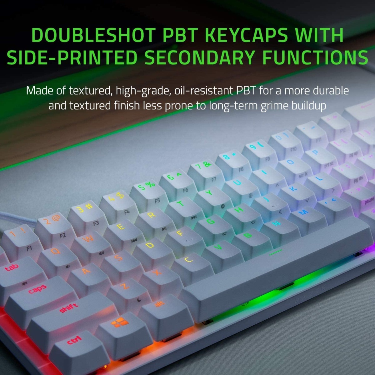 Teclado Razer Huntsman Mini 60% RGB Clicky Optical Switch (Purple) US Mercury 2