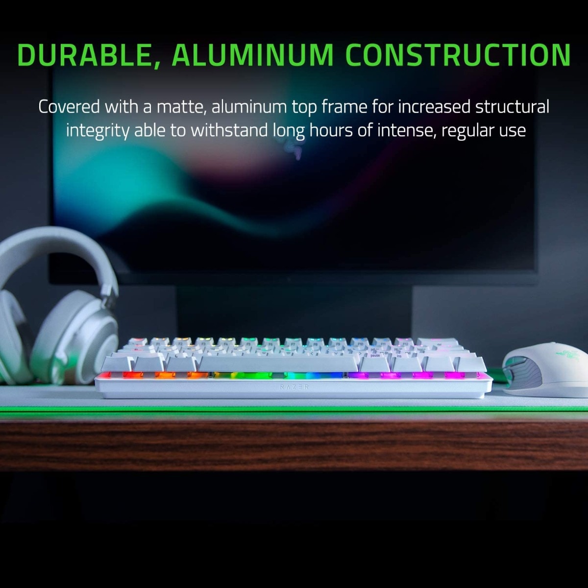 Teclado Razer Huntsman Mini 60% RGB Clicky Optical Switch (Purple) US Mercury 3