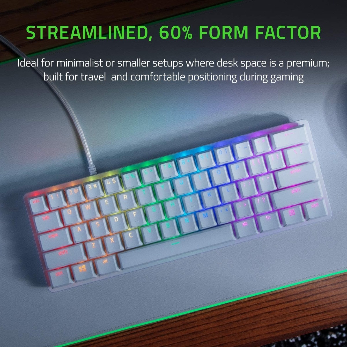Teclado Razer Huntsman Mini 60% RGB Clicky Optical Switch (Purple) US Mercury 6