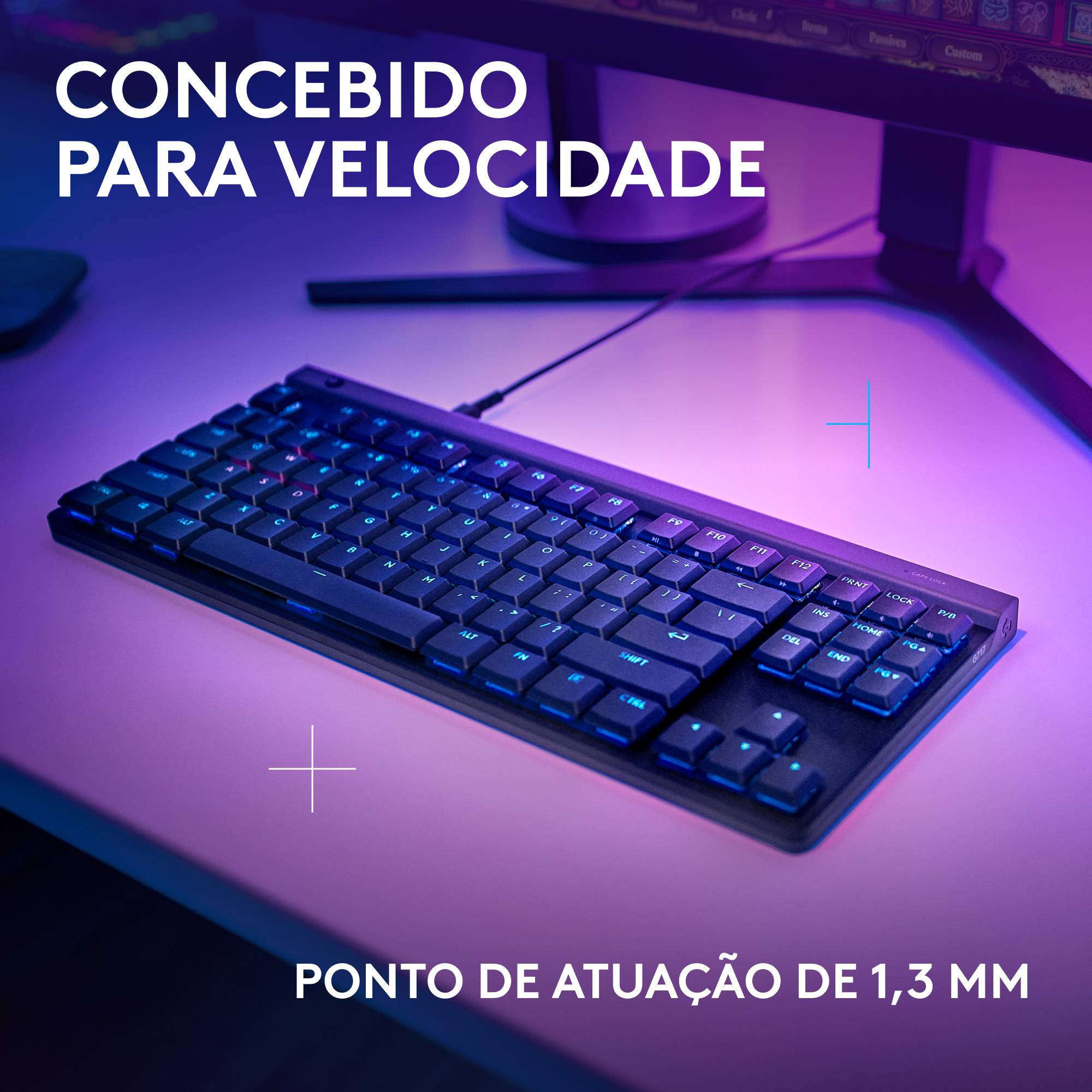 Teclado Mecânico Logitech Gaming G515 TKL RGB Wired PT GL Tactile Switches - Preto Preto-2