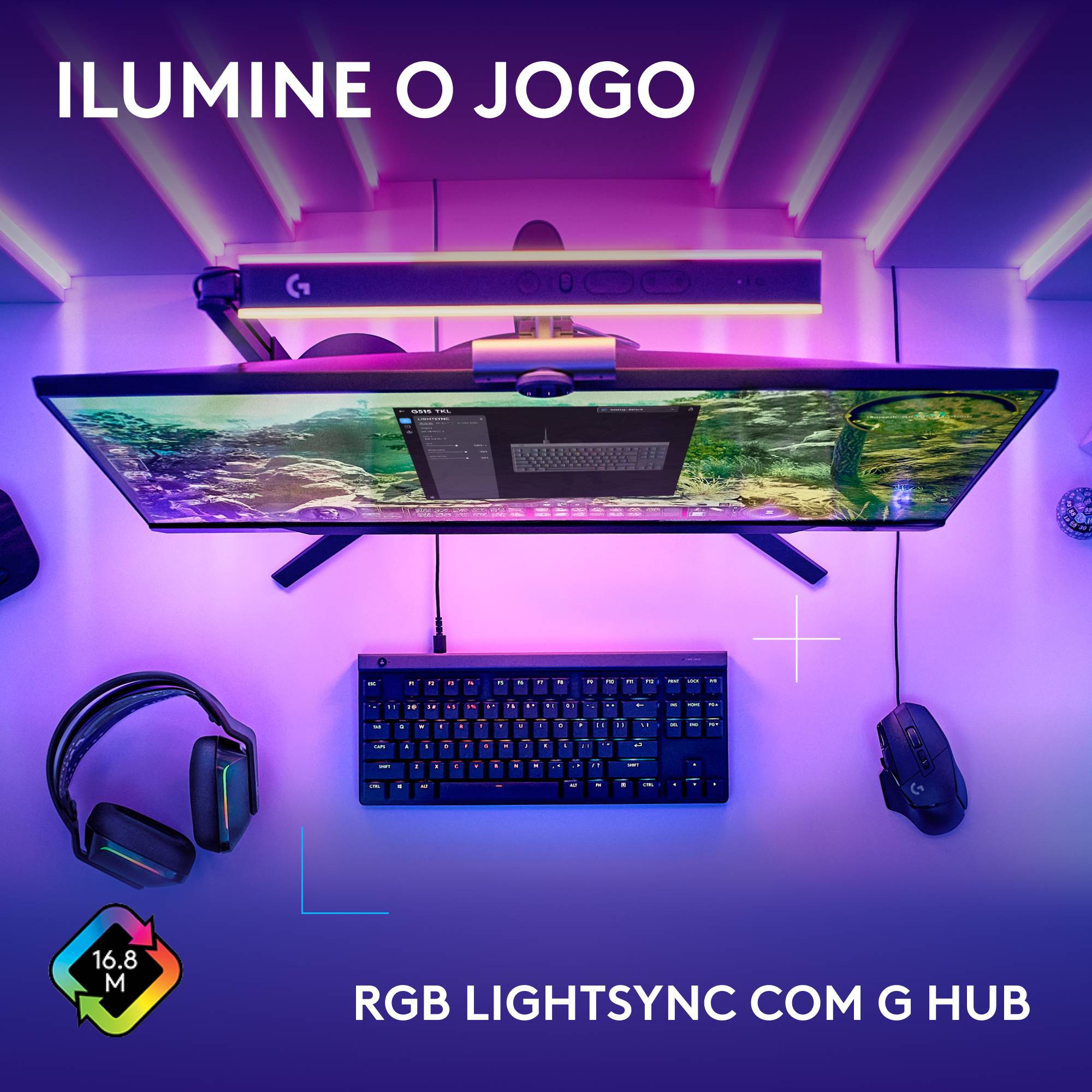Teclado Mecânico Logitech Gaming G515 TKL RGB Wired PT GL Tactile Switches - Preto Preto-5