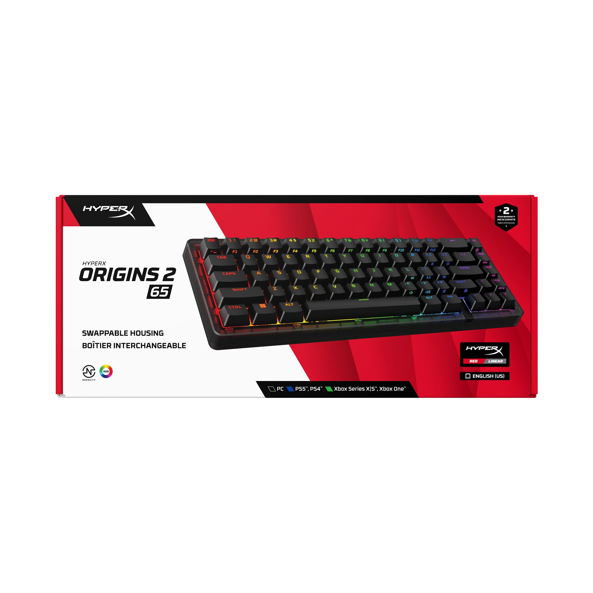 Teclado HyperX Origins 2 65 RGB Gaming PT Linear Switches - Preto Preto-6