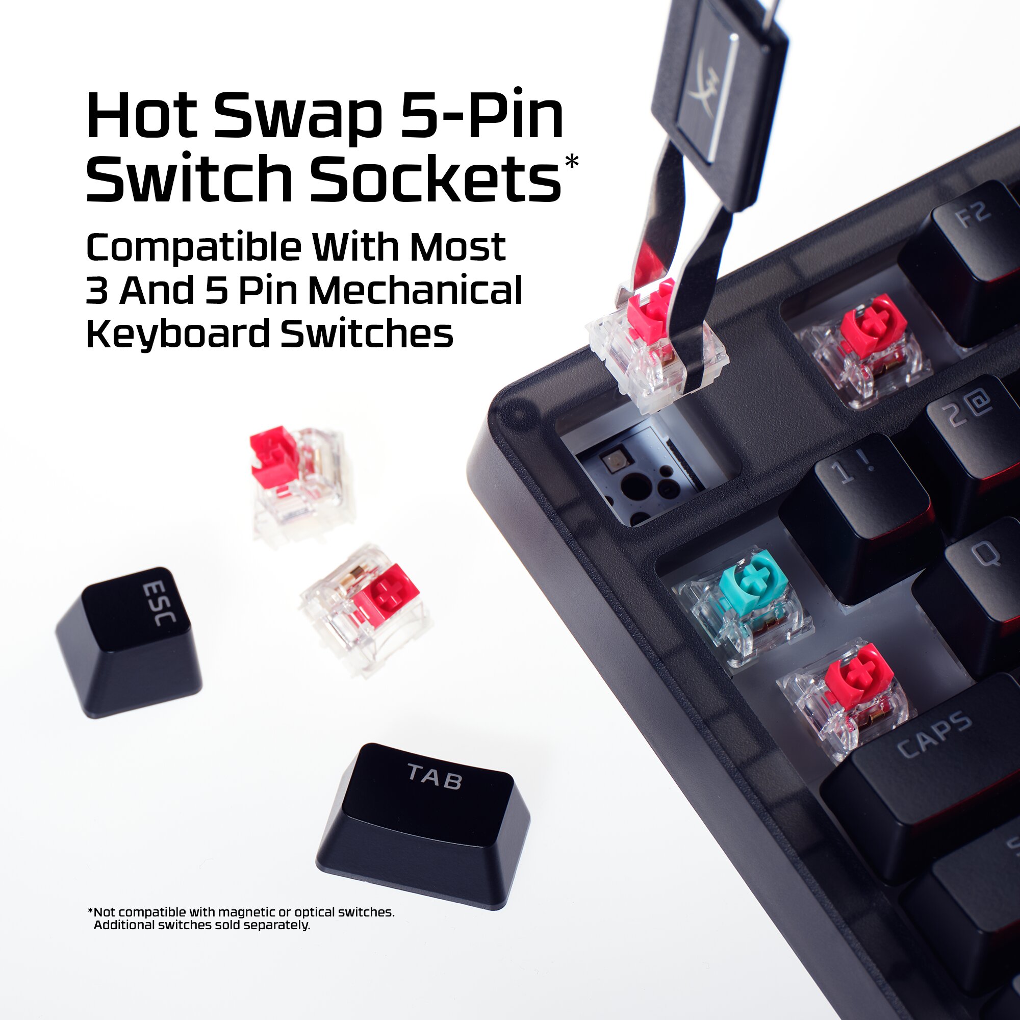 Teclado HyperX Origins 2 1800 Gaming RGB PT Red Linear Switches 3